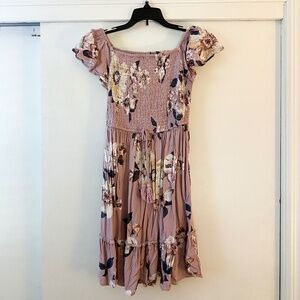 Xhilaration Smocked Floral Mini Dress